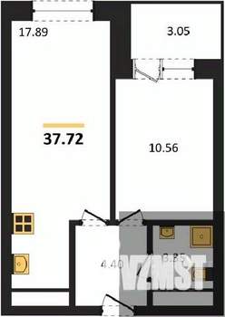 1-к квартира, вторичка, 38м2, 5/28 этаж