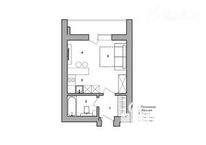 1-к квартира, сданный дом, 23м2, 6/17 этаж