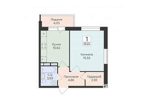 1-к квартира, вторичка, 40м2, 15/16 этаж