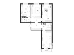 3-к квартира, вторичка, 91м2, 13/17 этаж
