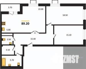 2-к квартира, вторичка, 89м2, 5/19 этаж