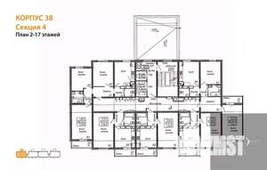 1-к квартира, вторичка, 38м2, 8/17 этаж