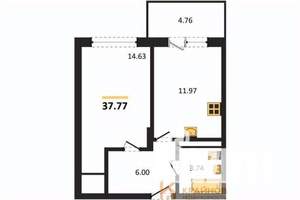 1-к квартира, вторичка, 38м2, 2/18 этаж