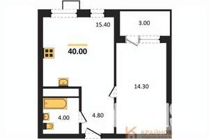 1-к квартира, вторичка, 40м2, 10/11 этаж