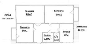 3-к квартира, вторичка, 78м2, 5/5 этаж