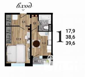 1-к квартира, вторичка, 40м2, 9/15 этаж