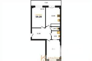 2-к квартира, вторичка, 59м2, 3/15 этаж