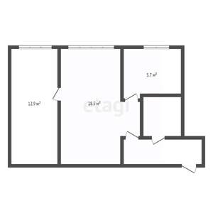 2-к квартира, вторичка, 45м2, 1/5 этаж