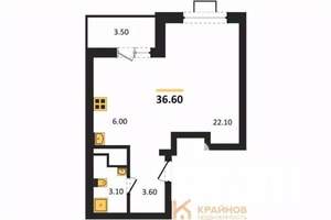 Студия квартира, строящийся дом, 37м2, 3/15 этаж