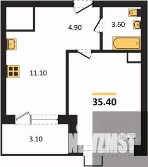1-к квартира, вторичка, 35м2, 6/13 этаж
