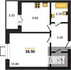 1-к квартира, вторичка, 39м2, 13/19 этаж