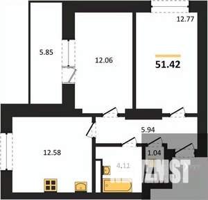 2-к квартира, вторичка, 51м2, 2/28 этаж