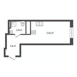 Студия квартира, вторичка, 21м2, 20/27 этаж