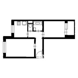 2-к квартира, вторичка, 53м2, 2/10 этаж