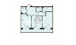 2-к квартира, строящийся дом, 62м2, 4/8 этаж