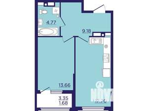 1-к квартира, вторичка, 47м2, 13/18 этаж