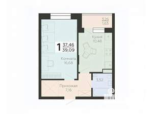 1-к квартира, вторичка, 39м2, 3/18 этаж