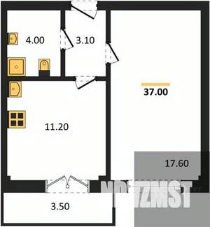 1-к квартира, вторичка, 37м2, 7/15 этаж