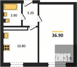 1-к квартира, вторичка, 37м2, 1/17 этаж