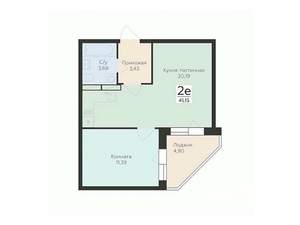 2-к квартира, вторичка, 41м2, 11/17 этаж