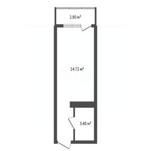 Студия квартира, вторичка, 24м2, 8/19 этаж
