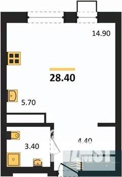 Студия квартира, вторичка, 28м2, 4/11 этаж