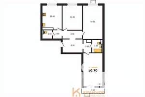 3-к квартира, вторичка, 91м2, 17/17 этаж