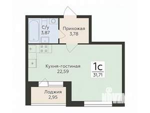 Студия квартира, вторичка, 32м2, 9/16 этаж