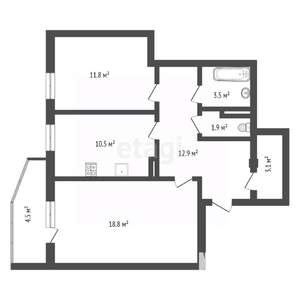 2-к квартира, вторичка, 62м2, 2/16 этаж