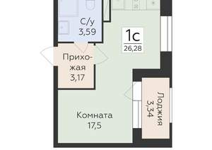 Студия квартира, вторичка, 26м2, 5/18 этаж