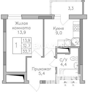 1-к квартира, вторичка, 34м2, 5/25 этаж