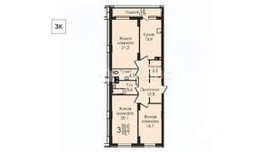 3-к квартира, вторичка, 97м2, 8/25 этаж