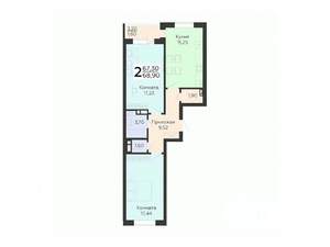 2-к квартира, вторичка, 69м2, 12/18 этаж