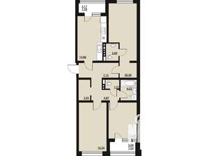 3-к квартира, вторичка, 90м2, 6/23 этаж
