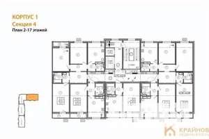1-к квартира, вторичка, 42м2, 6/17 этаж