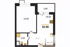 1-к квартира, вторичка, 35м2, 10/11 этаж