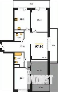 3-к квартира, вторичка, 97м2, 20/25 этаж