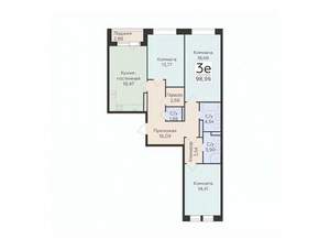 3-к квартира, строящийся дом, 99м2, 5/25 этаж
