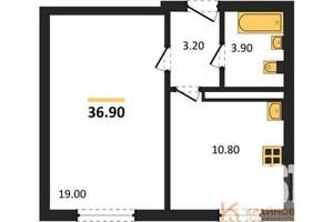 1-к квартира, вторичка, 37м2, 1/17 этаж