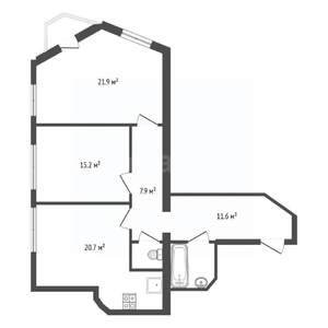 2-к квартира, вторичка, 84м2, 4/6 этаж