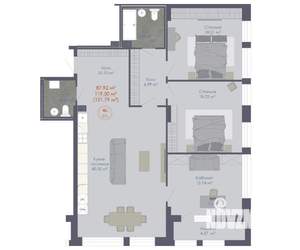 4-к квартира, вторичка, 122м2, 17/21 этаж
