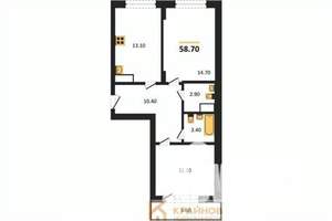 2-к квартира, вторичка, 59м2, 4/13 этаж