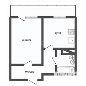 1-к квартира, вторичка, 40м2, 8/17 этаж