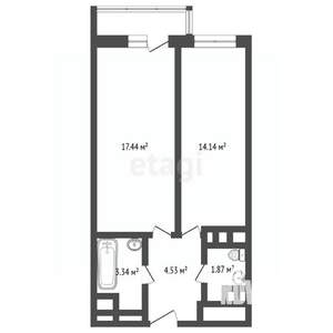1-к квартира, вторичка, 42м2, 4/27 этаж