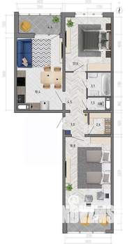 2-к квартира, вторичка, 70м2, 14/18 этаж