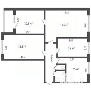 4-к квартира, вторичка, 71м2, 8/9 этаж