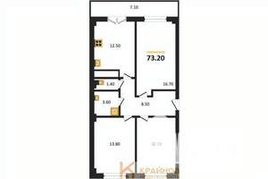 3-к квартира, вторичка, 73м2, 5/15 этаж