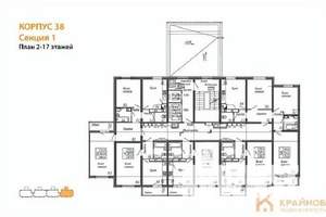 2-к квартира, вторичка, 66м2, 6/17 этаж