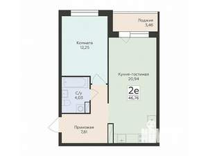 2-к квартира, вторичка, 47м2, 5/12 этаж