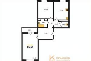 2-к квартира, вторичка, 66м2, 1/17 этаж
